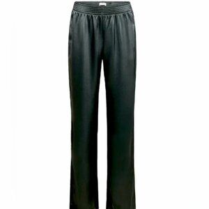 Aritzia Babaton Tribute Satin Pant Relaxed Wide Leg Pants Dark Grey Silver Small
